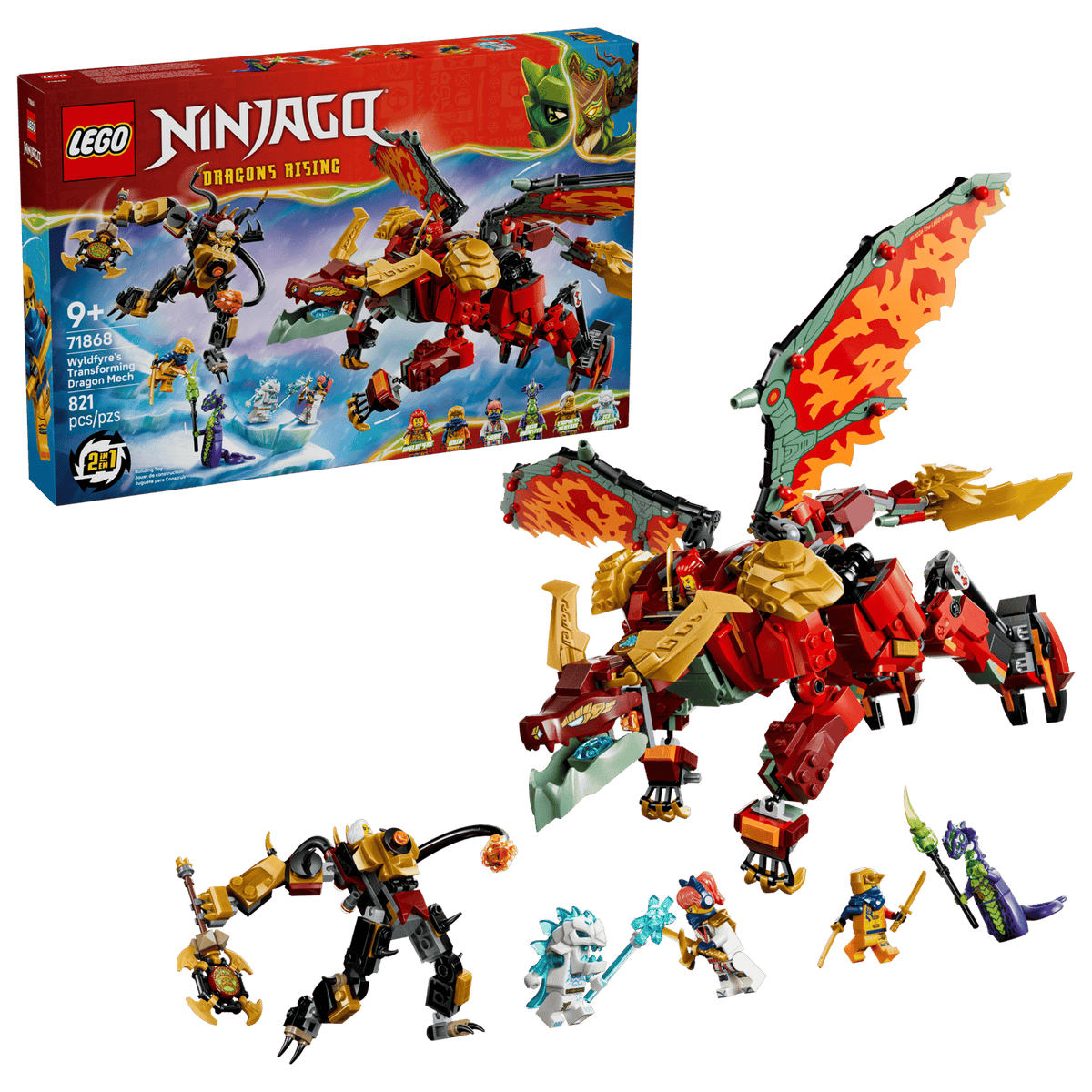 Wyldfyre's Transforming Dragon Mech- 821 Pcs
