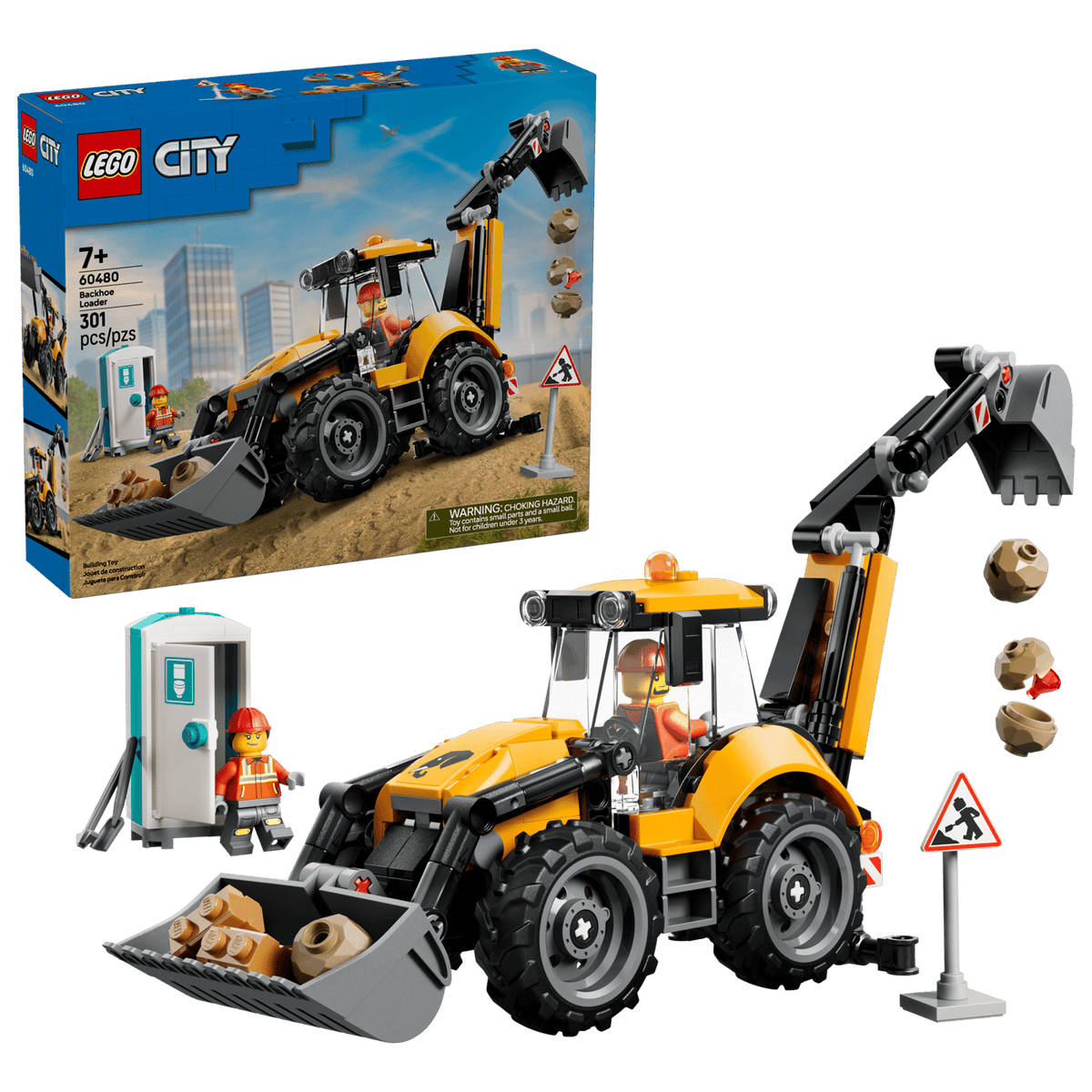 Yellow Backhoe Loader- 301 Pcs