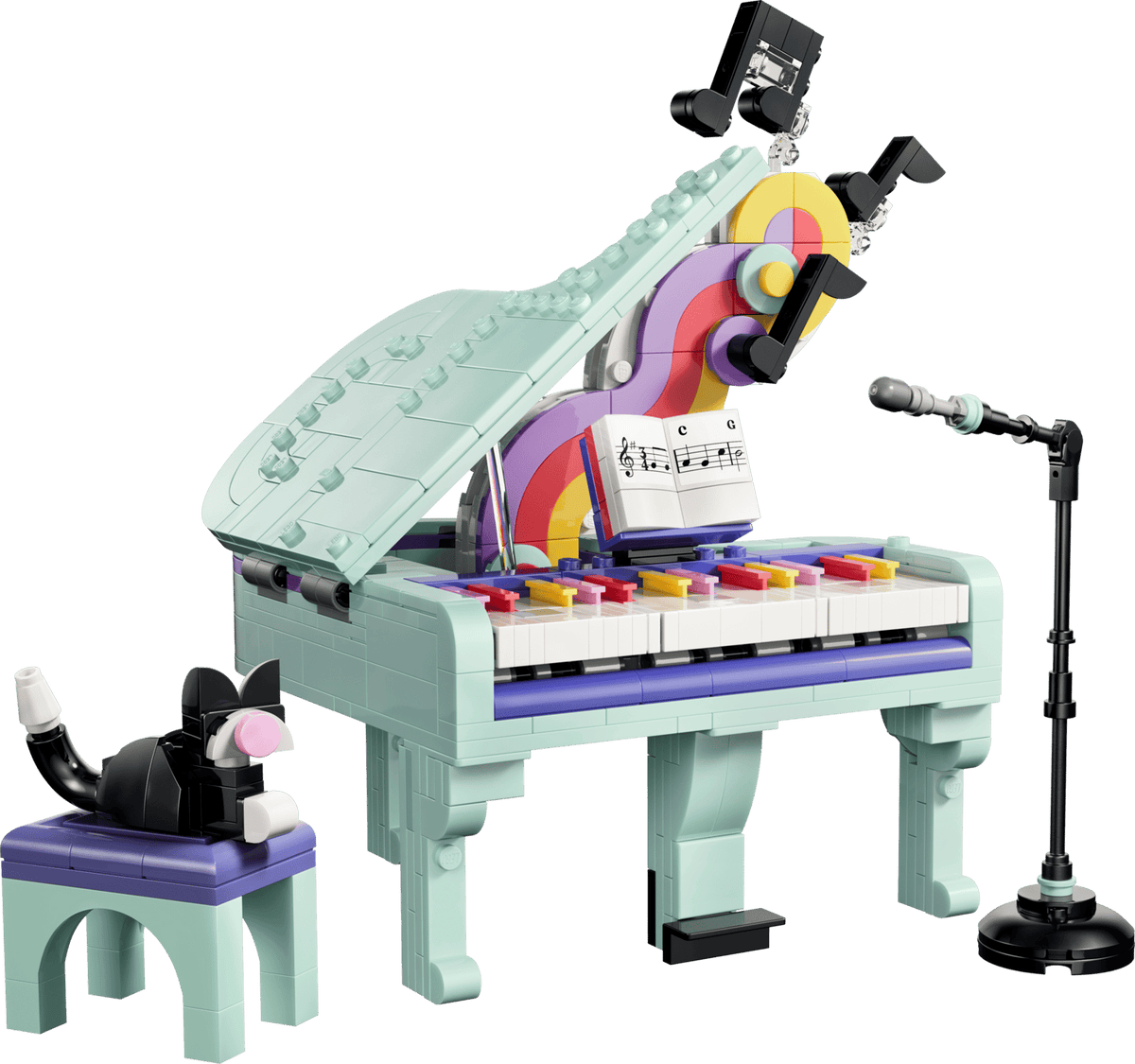 Music Decor Piano with Cat- 485 Pcs