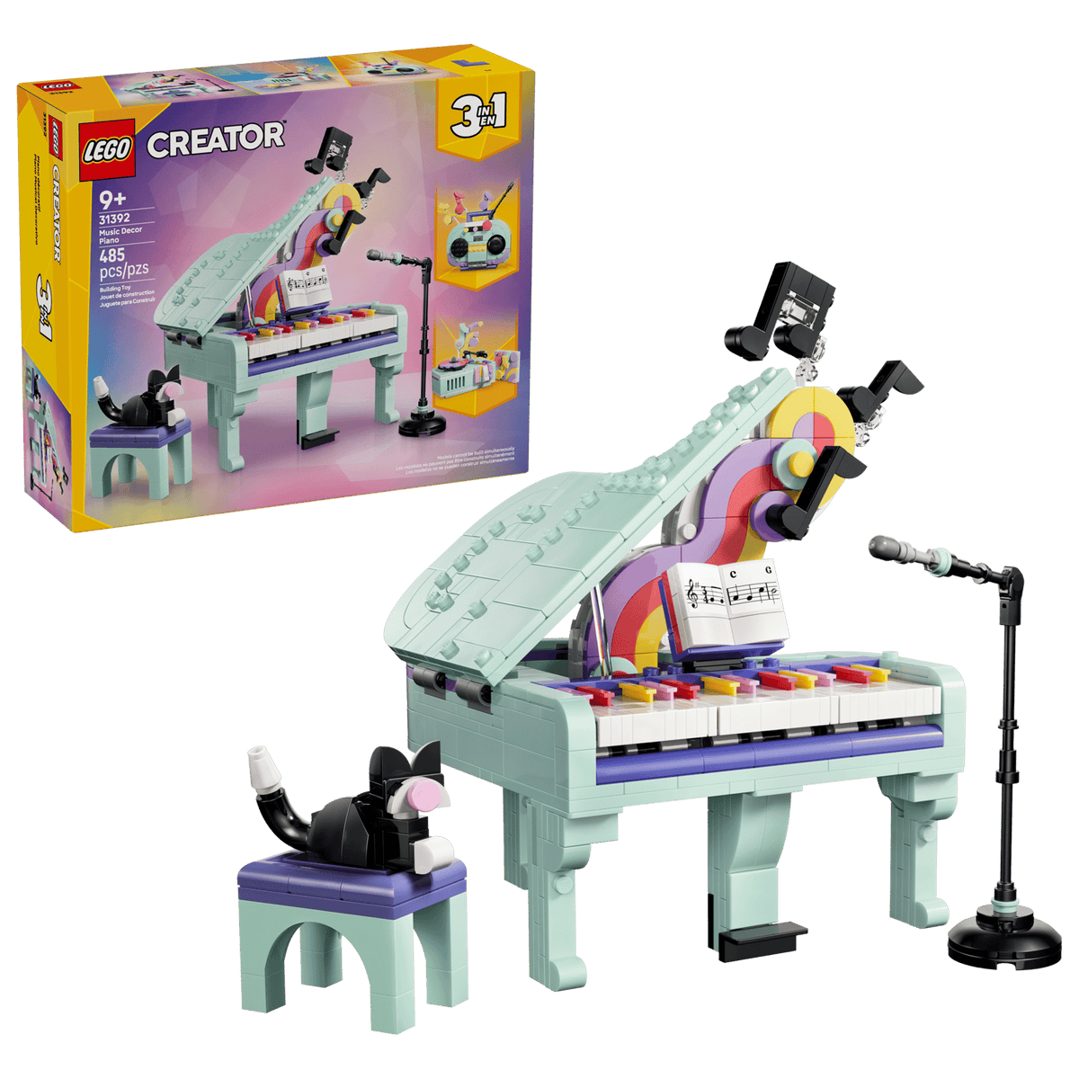 Music Decor Piano with Cat- 485 Pcs