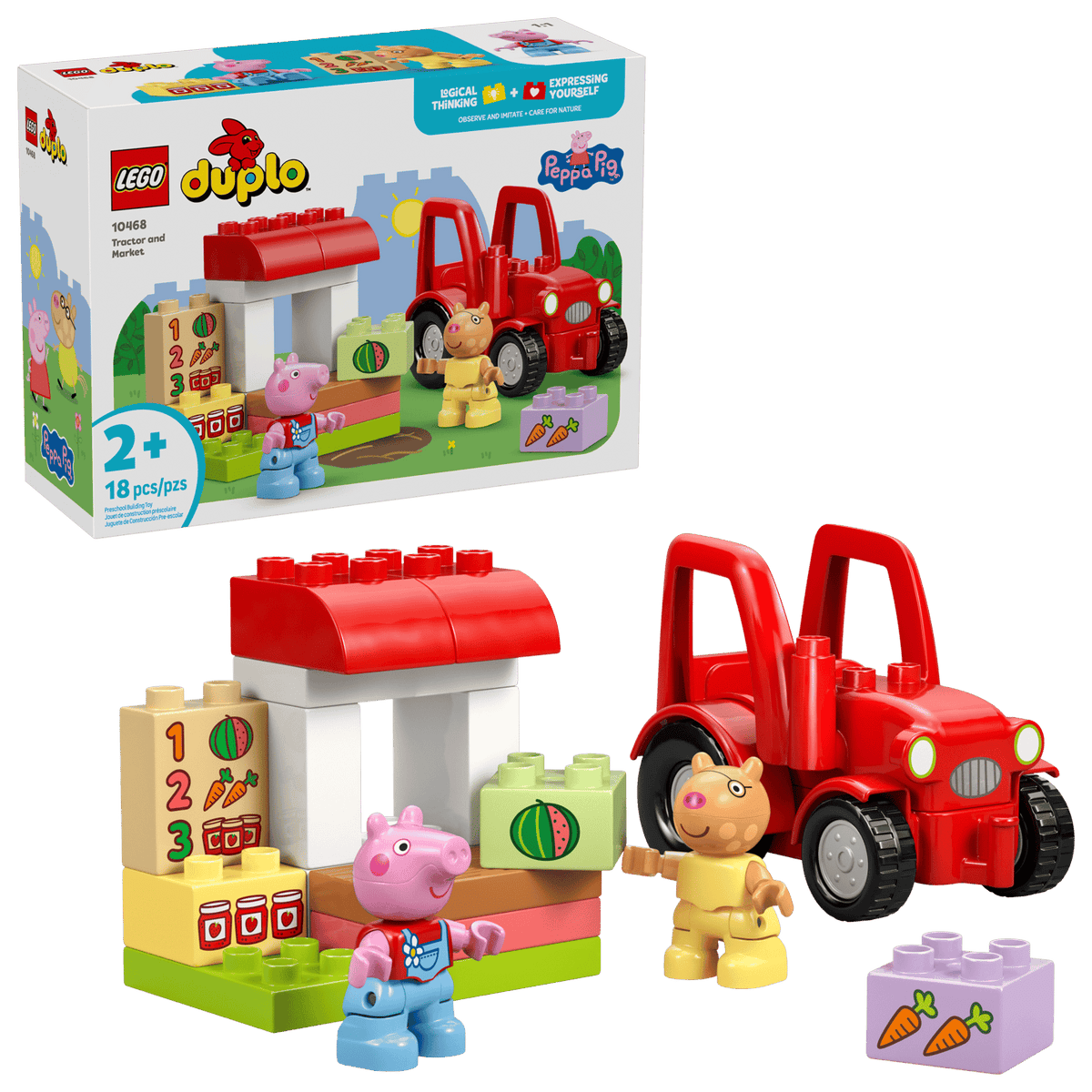 Peppa Pig Tractor and Market- 18 Pcs