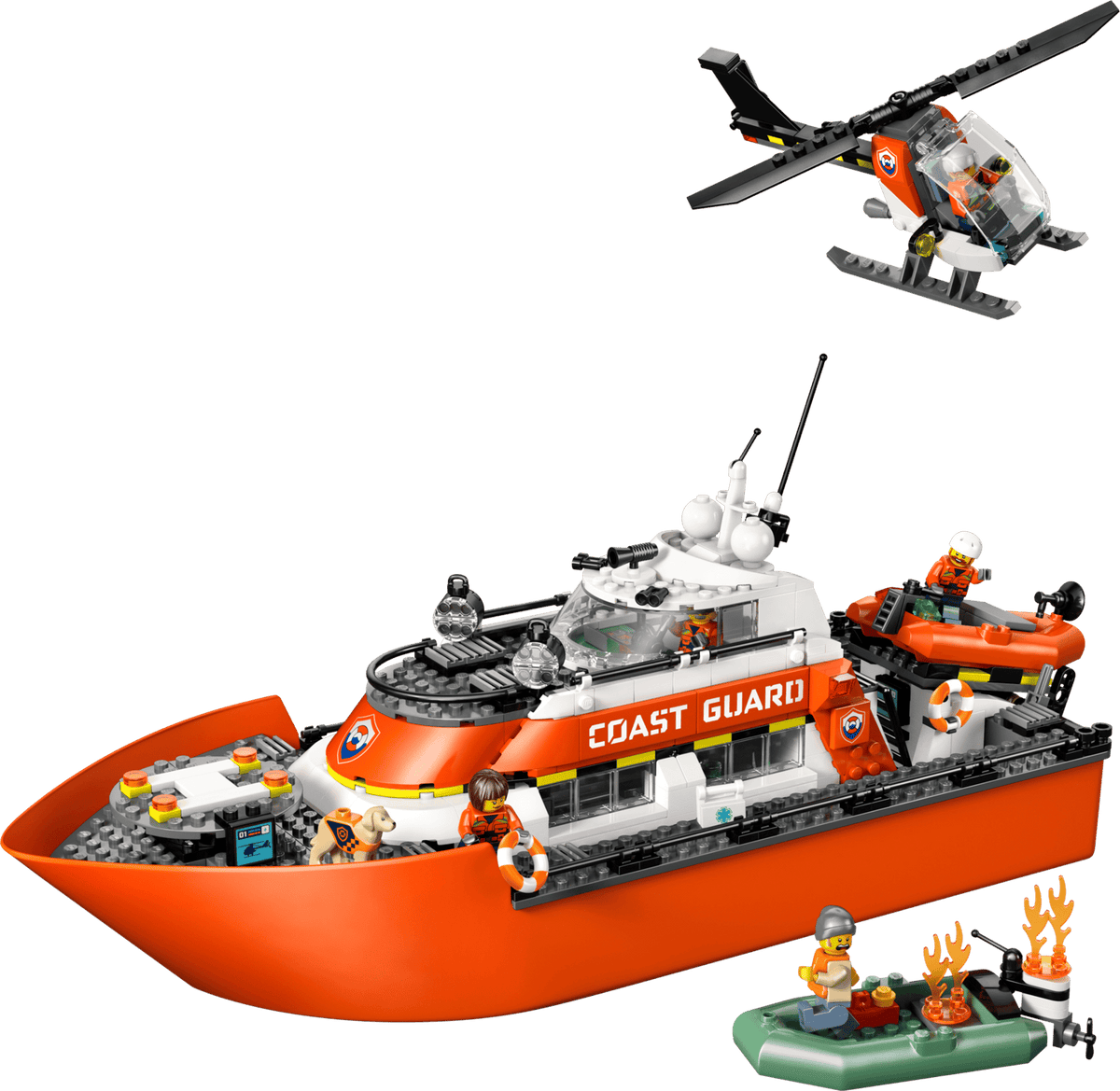 Coast Guard Rescue Boat & Helicopter- 742 Pcs