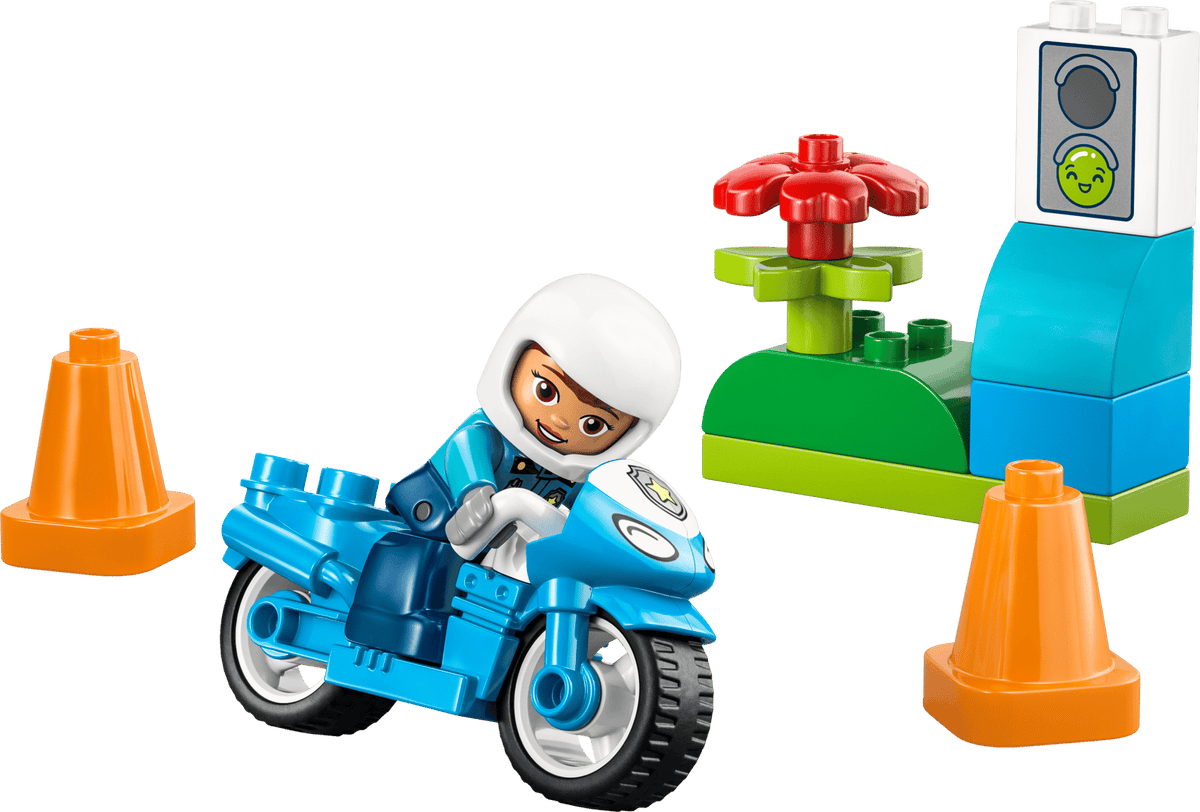 Blue Police Motorcycle- 11 Pcs