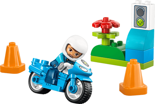 Blue Police Motorcycle- 11 Pcs