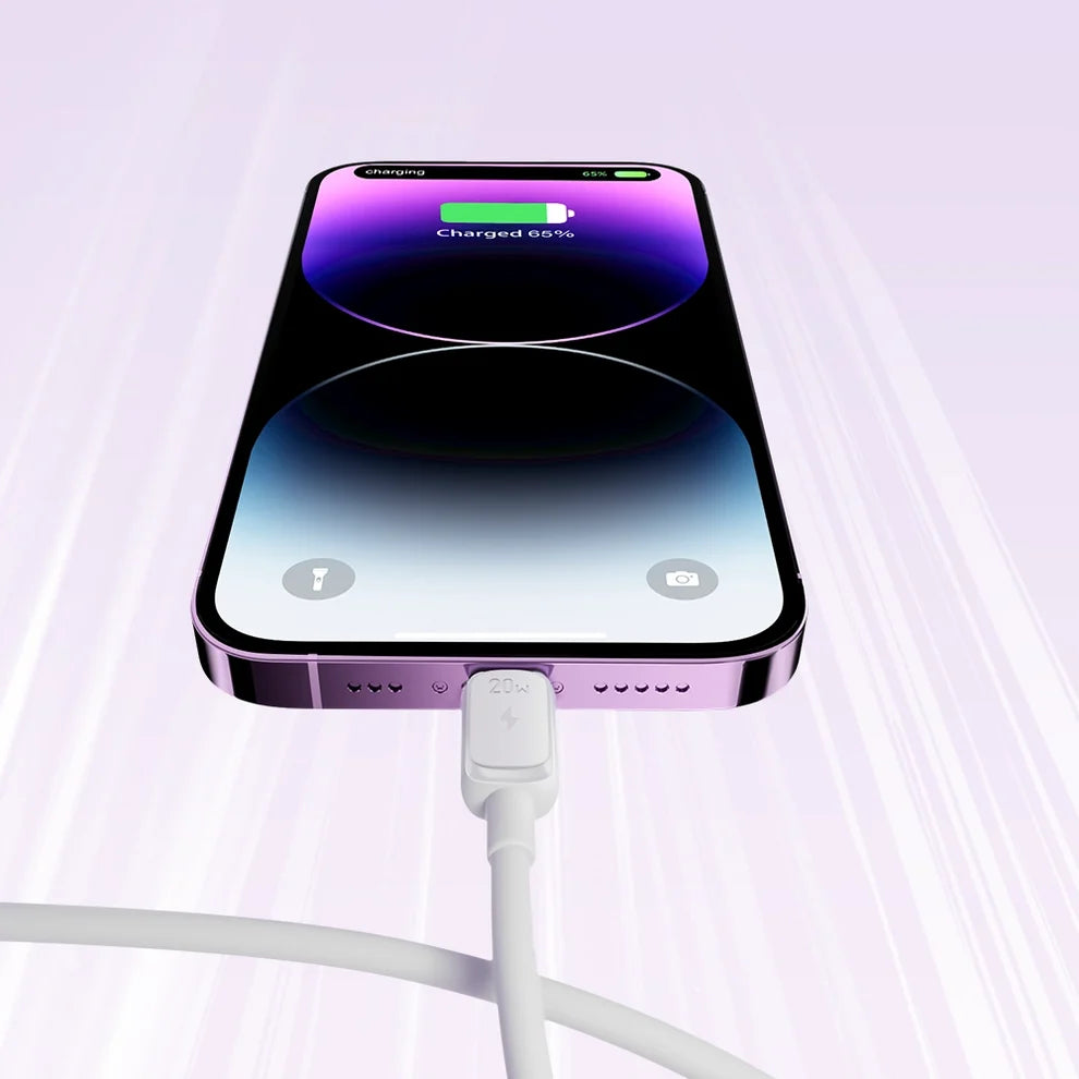 JOYROOM S-A14 Multi-color Series 30W Fast Charging Data Cable (Type-C to Lightning) 1. 2m - White