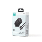 Tcg01 65W 2c1a Fast Charger - Black + 100W C to C Cable 1. 2m - Black (EU)