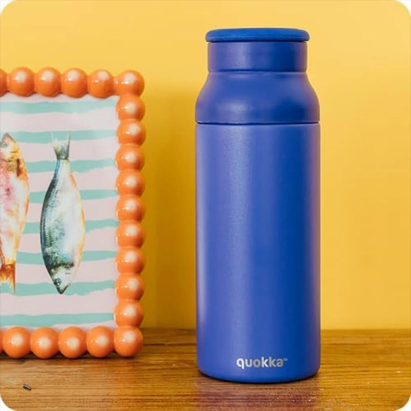 QUOKKA THERMAL SS BOTTLE WITH SILICONE HANDLE ECHO DUSK BLUE 690 ML