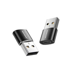 S-H152 USB Male to Type-C Female Adapter-2pcs - Black