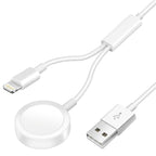 S-IW002S Apple Watch Magnetic Two-in-one Charging Cable 1. 5m White