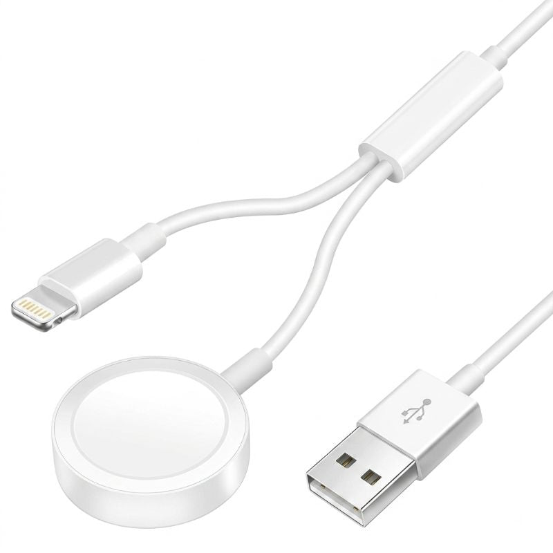 S-IW002S Apple Watch Magnetic Two-in-one Charging Cable 1. 5m White
