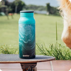 QUOKKA THERMAL SS BOTTLE WITH SILICONE HANDLE ECHO LIQUID MARBLE 690 ML
