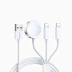S-IW007 3-in-1 Ip Watch Magnetic Charger + Dual Lightning Cable (USB-A) 1. 2m - White