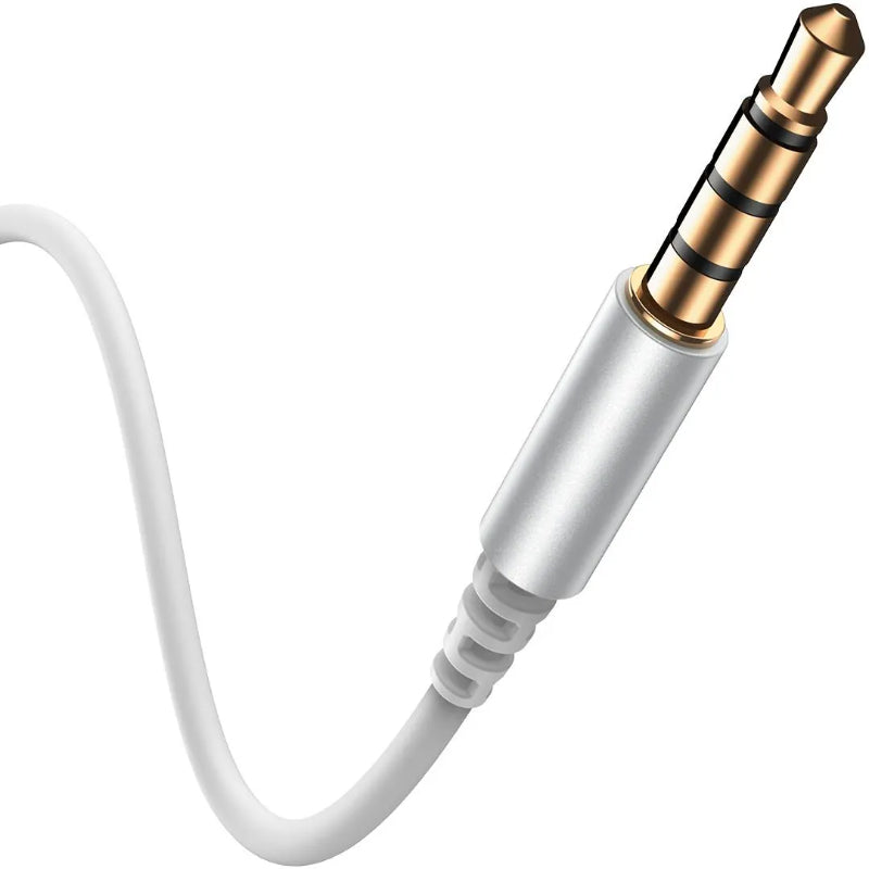 JOYROOM JR-EW06 Wired Series Half In-Ear Metal Wired Earbuds-silvery White with Pu Storage Bag