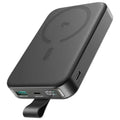 JOYROOM JR-PBM11 22. 5W Qi2 Magnetic Wireless Power Bank with Kickstand 10000mAh - Black with Type-C to Type-C 60W 0. 25m Cable - Black