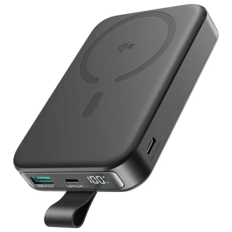 JOYROOM JR-PBM11 22. 5W Qi2 Magnetic Wireless Power Bank with Kickstand 10000mAh - Black with Type-C to Type-C 60W 0. 25m Cable - Black
