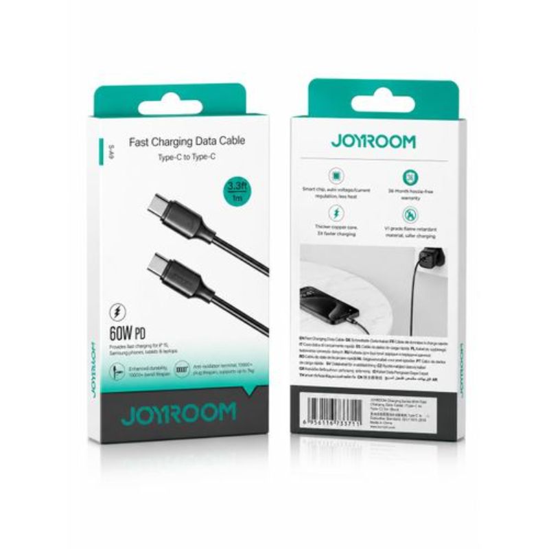 A45 Ben Series 60W Fast Charging Data Cable (Type-C to Type-C) 1m - Black
