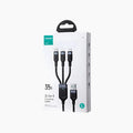 JOYROOM S-A61 Omnigo Series 3. 5A USB-A to Type-C + Lightning + Micro 3-in-1 Charging Cable 1. 2m - Black