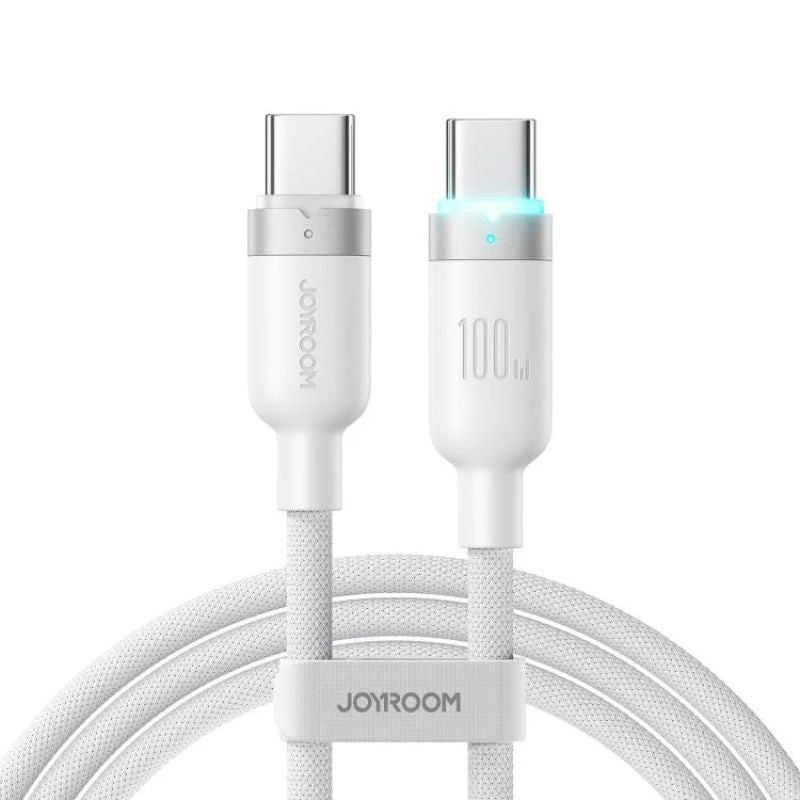 JOYROOM S-A63 Starway Series 100W Auto Power-off Fast Charging Data Cable (Type-C to Type-C) 1. 2m - White