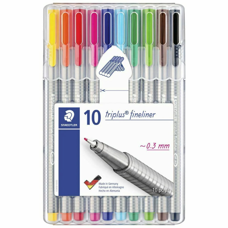 STEADTLER TRIPLUS FINELINER PLASTIC BOX 334 SB10