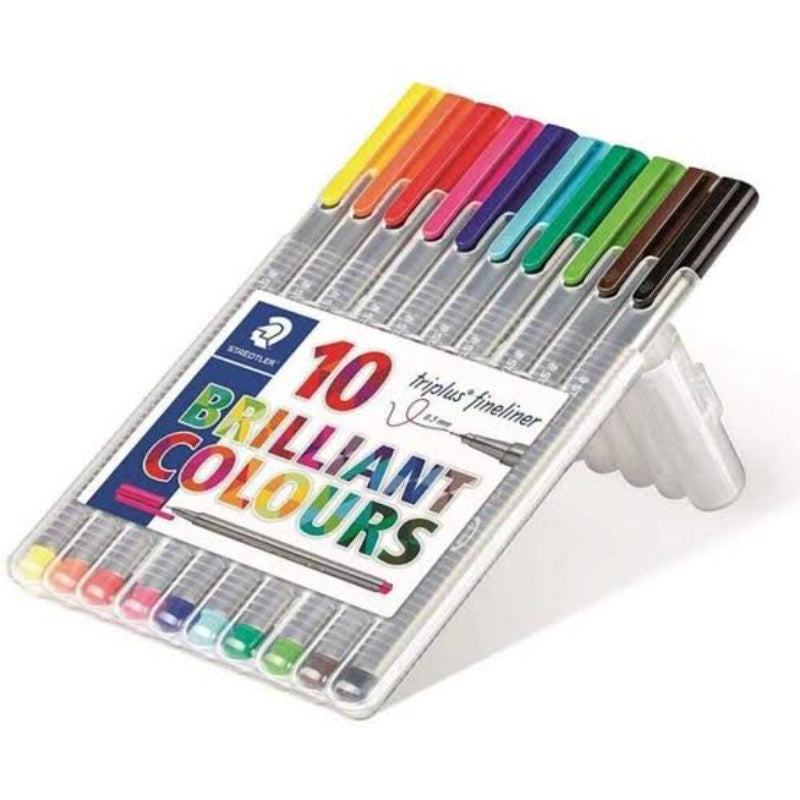 STEADTLER TRIPLUS FINELINER PLASTIC BOX 334 SB10