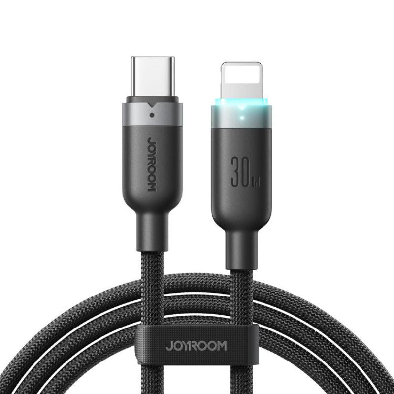 JOYROOM S-A63 Starway Series 30W Auto Power-off Fast Charging Data Cable (Type-C to L) 1. 2m - Black