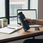 QUOKKA THERMAL SS BOTTLE WITH SILICONE HANDLE ECHO BLACK 690 ML