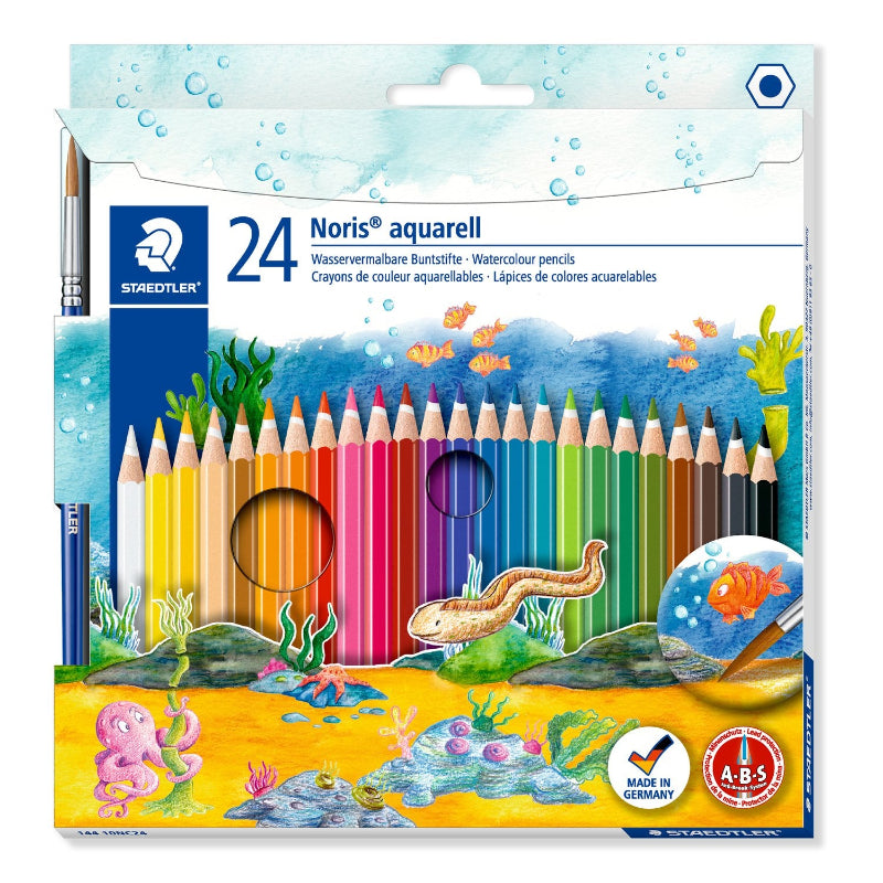 STEADTLER NORIS AQUARELL WATER COLOR PENCILS 24 COLOR 144 10NC24