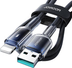JOYROOM S-A42 Crystal-clear Series 3A Fast Charging Data Cable (USB-A to Lightning) 1. 2m - Black