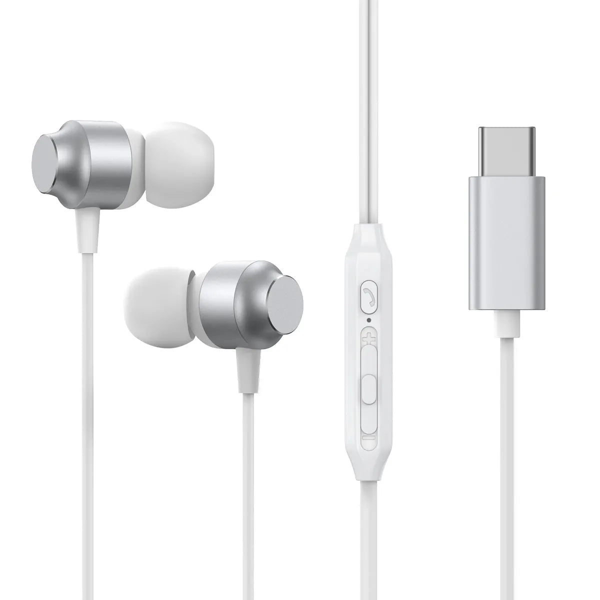 JOYROOM JR-EC06 Type-C Series In-Ear Metal Wired Earbuds - Silver