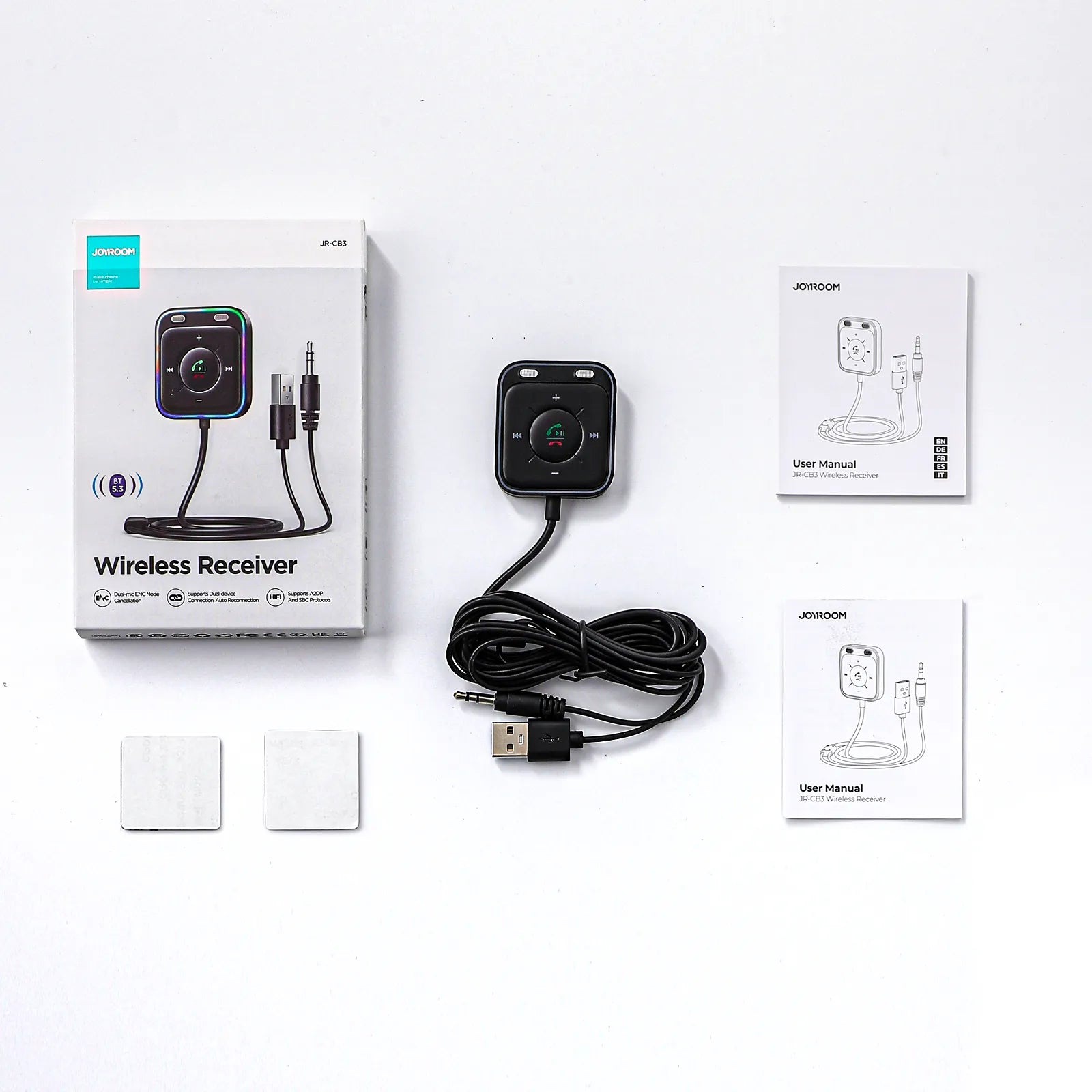JOYROOM JR-CB3 2-in-1 Wireless Transmitter/receiver - Black