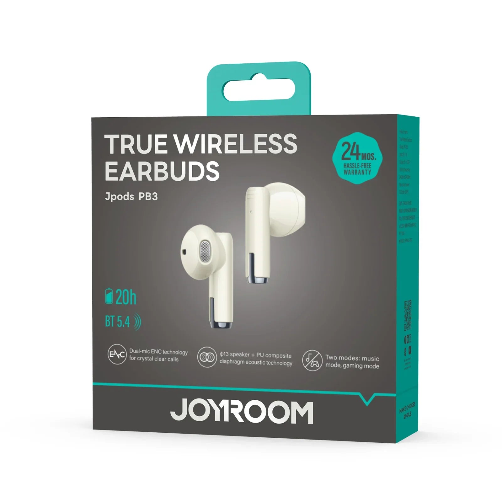 JOYROOM JR-PB3 Jpods True Wireless Bluetooth Earphones Beige