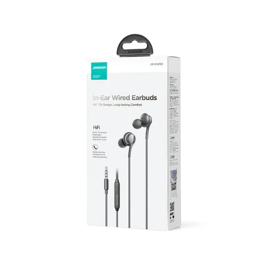 JOYROOM JR-EW02 Wired Series In-Ear Wired Earbuds - Black