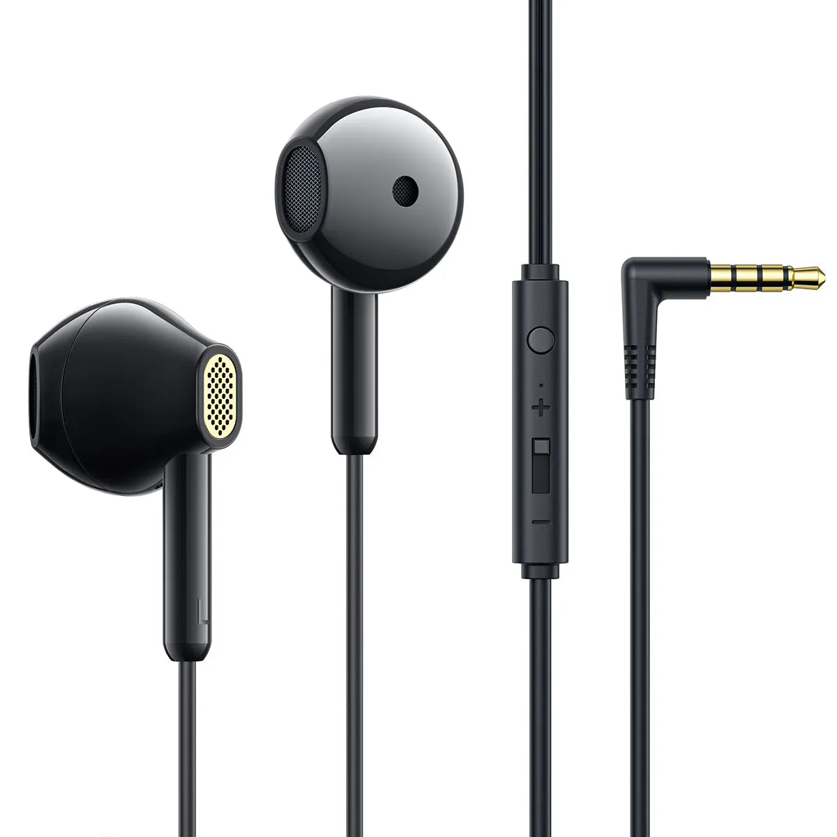 JOYROOM JR-EW05 Wired Series Half In-Ear Wired Earphones - Black with Pu Storage Bag