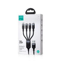 JOYROOM S-A18 Multi-use Series 3. 5A USB-A to Type-C*2 + Type-C + Micro 4-in-1 Data Cable 1. 2m - Black