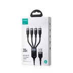 JOYROOM S-A18 Multi-use Series 3. 5A USB-A to Type-C*2 + Type-C + Micro 4-in-1 Data Cable 1. 2m - Black