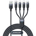 JOYROOM S-A18 Multi-use Series 3. 5A USB-A to Type-C*2 + Type-C + Micro 4-in-1 Data Cable 1. 2m - Black
