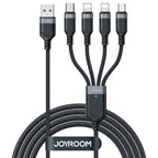 JOYROOM S-A18 Multi-use Series 3. 5A USB-A to Type-C*2 + Type-C + Micro 4-in-1 Data Cable 1. 2m - Black