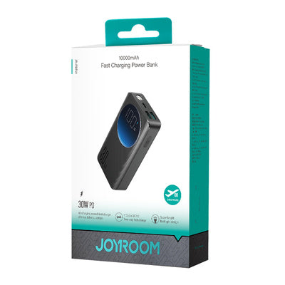 JOYROOM JR-PBF01 30W Power Bank 10000mAh - Black (with USB to Type-C Cable 0. 25m - Black)