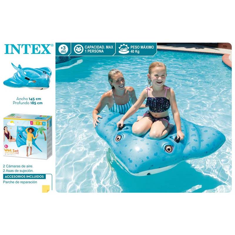 Intex Stingray Ride-On Inflatable Pool Float Blue