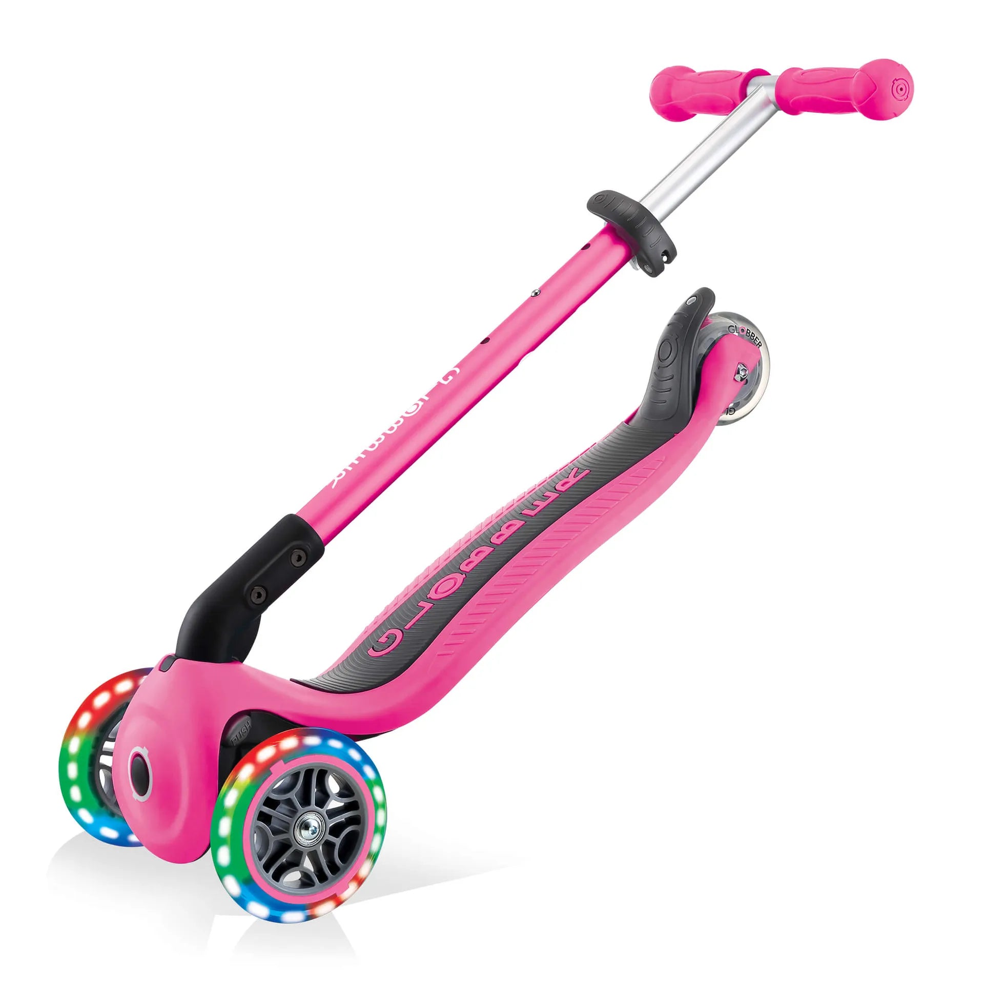 Globber Primo Foldable Lights Fuchsia