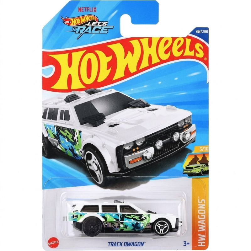 Hot Wheels - Track Dwagon - JBB10 - HW Wagons 2/5 - White Offroad Estate in 1:64 Scale - Inspired Let's Race (Netflix) - Mattel 2025 (184/250)