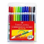 Faber Castell Color Markers Bicolor Pens| 24 Colors