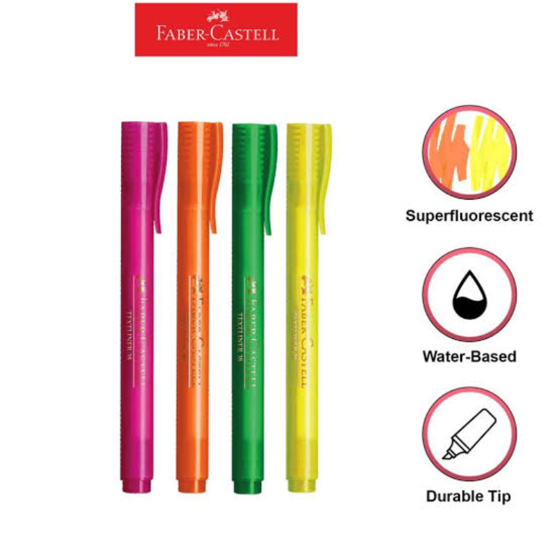 Faber-Castell Highlighter Text liner 38 Superflourescent Assorted Colour 4x HS Box