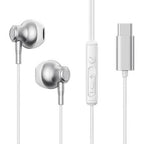 JOYROOM JR-EC07 Type-C Series Metal Half In-Ear Wired Earphones - Silver