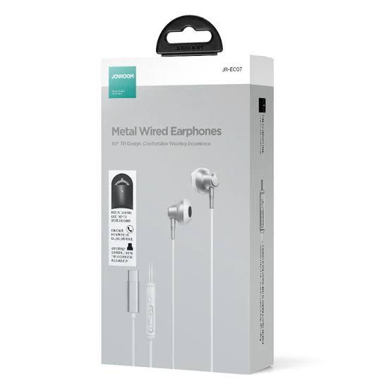 JOYROOM JR-EC07 Type-C Series Metal Half In-Ear Wired Earphones - Silver
