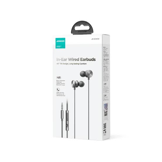 JOYROOM JR-EW03 Wired Series In-Ear Metal Wired Earbuds-dark Gray