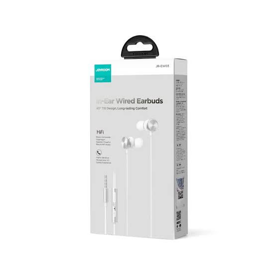 JOYROOM JR-EW03 Wired Series In-Ear Metal Wired Earbuds - Silver