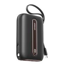JOYROOM JR-L012 Plus Colorful Series 22. 5W Mini Power Bank with Dual Cables 20000mAh - Black with USB to Type-C 0. 25m Cable - Black