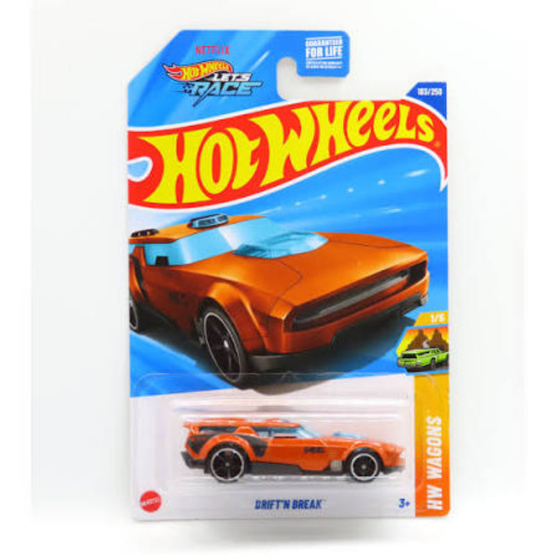 Hot Wheels - Drift'n Break - JBB09 - HW Wagons 1/5 - Orange Sports Combo in 1:64 Scale - Futuristic Design Inspired Let's Race - Mattel 2025 (183/250)