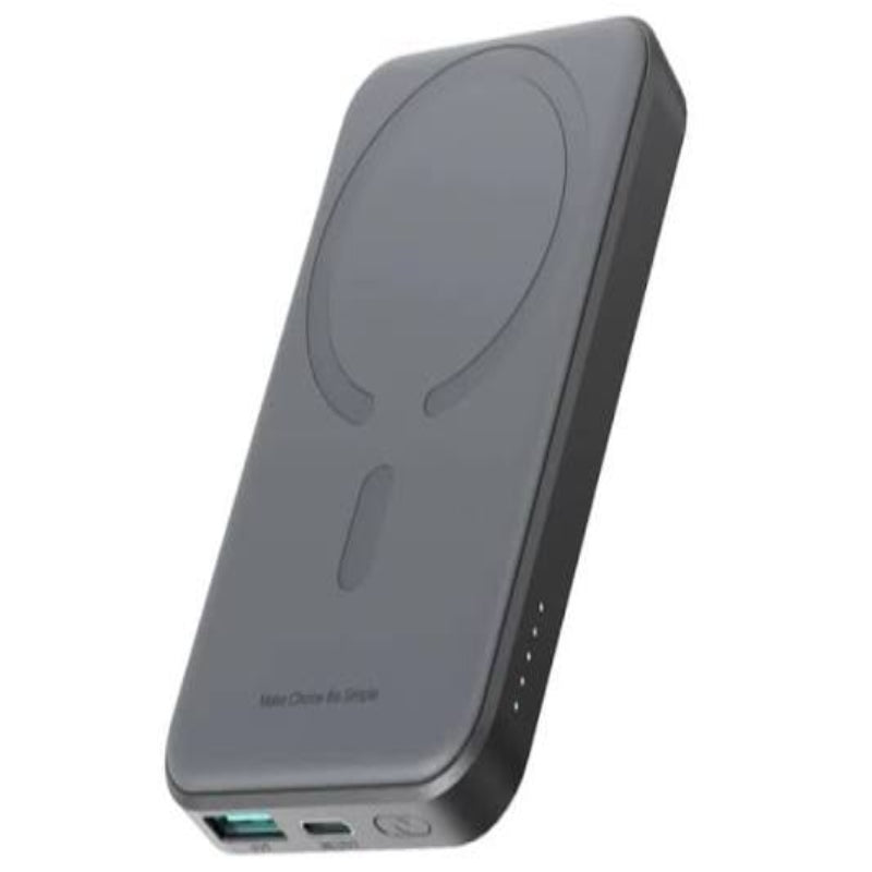 JOYROOM JR-W020 20W Mini Magnetic Wireless Power Bank 5000mAh Black with Type-C to Type-C 60W 0. 25m Cable - Black